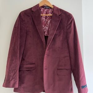 Maroon suede fitted jacket